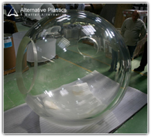 Clear acrylic sybmarine dome bonded from two half spheres by Alternative Plastics Ltd