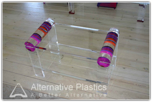 Designer Table Made From Clear & Coloured Acrylic