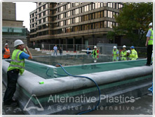 Filling up the acrylic fountain