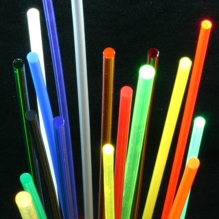 selection of fluorescent round acrylic rod